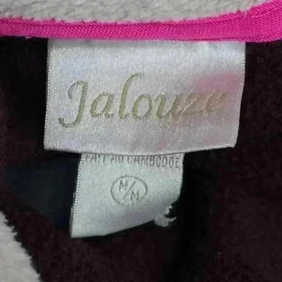 🔵 2/$15 ~ Jalouze‎ ladies medium 1/2 zip light sweater  fleece burgundy - Picture 6 of 7